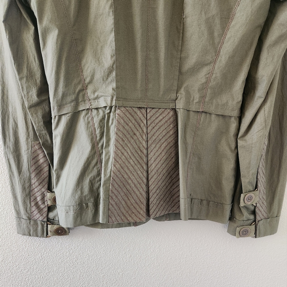 Vintage Y2K L.A.M.B. Jacket Size 4 Gwen Stefani Olive Green Plaid Cotton Linen - Picture 6 of 16